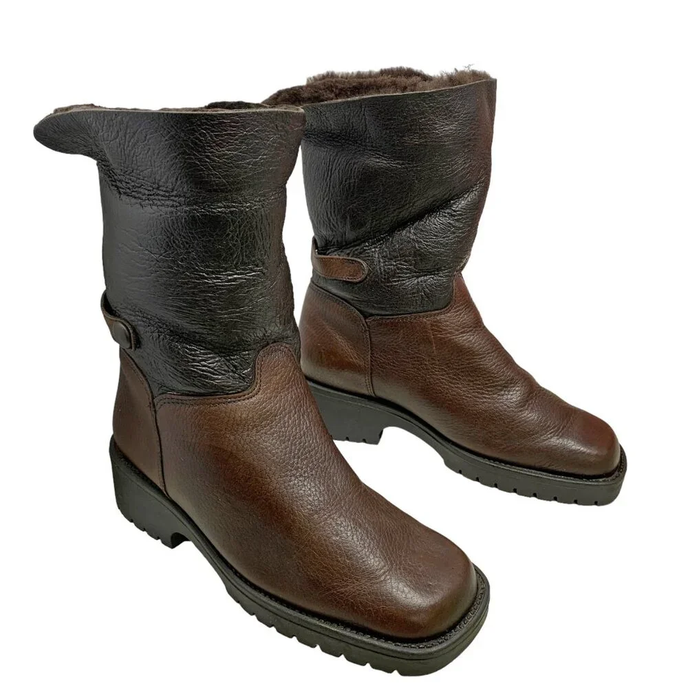 Terrra Firma by Santana  Brown Leather Sheepskin‎ Boots